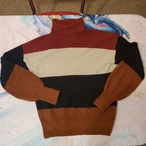 Striped Turtleneck Sweater